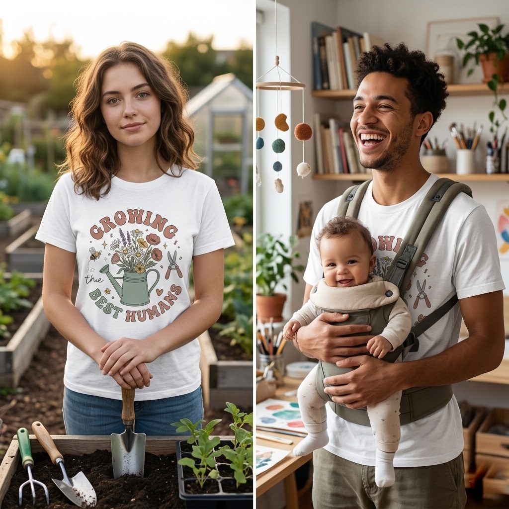 Gardening T-shirt – Mother's Day Gift for Mom Floral Plant Lover - detail view